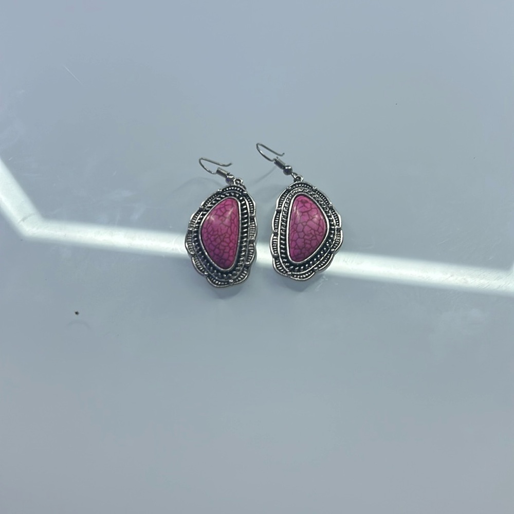Pink western earrings